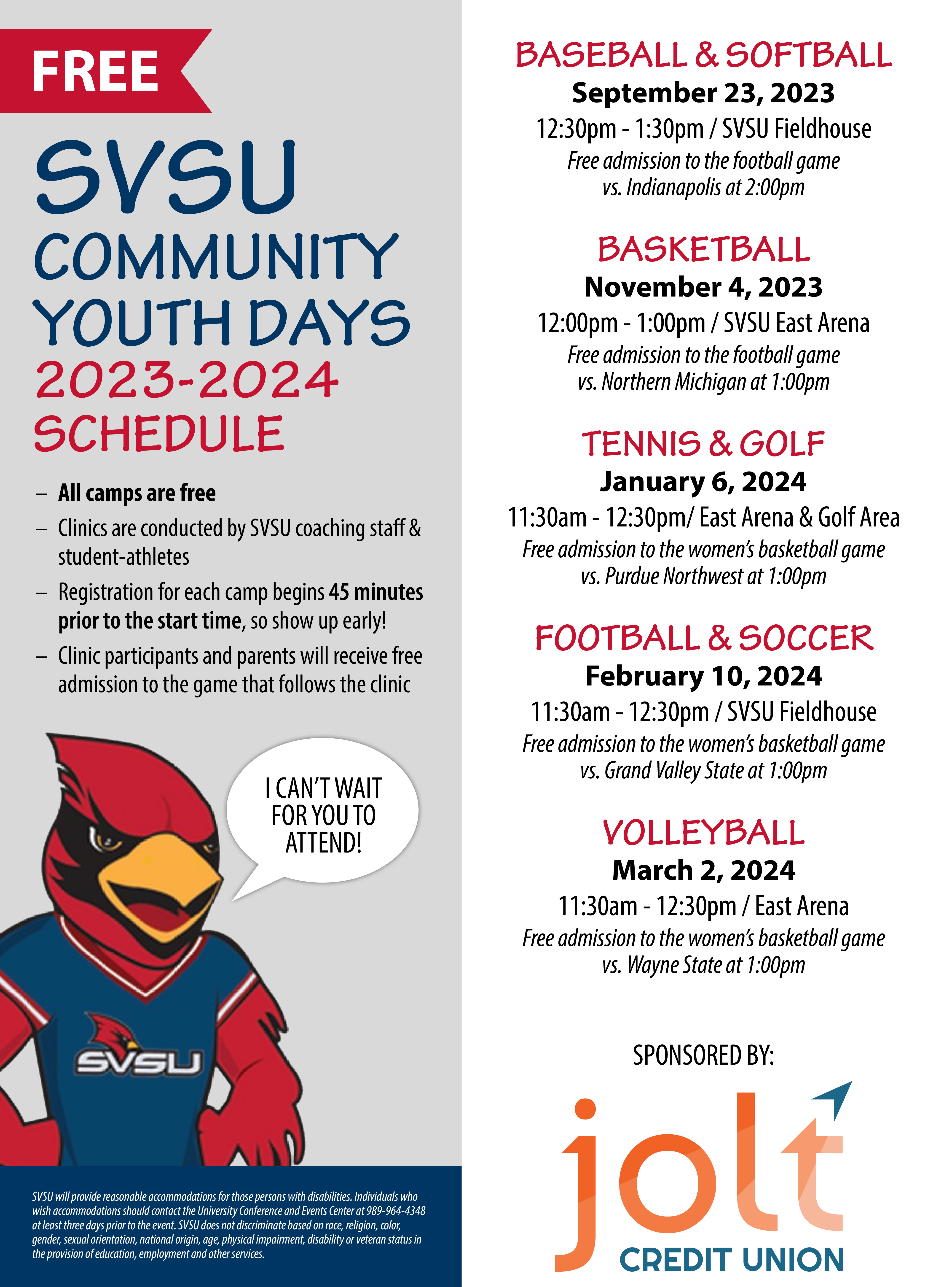 FREE SVSU YOUTH DAYS